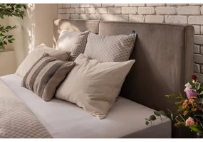 Čalúnená dvojlôžková posteľ taupe s úložným priestorom s roštom 180x200 cm Thessa Bold – Bonami Selection