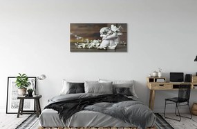 Sklenený obraz Spiace anjel kvety 120x60 cm