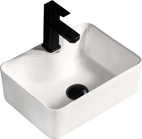 BPS-koupelny Keramické umývadlo na dosku HYD-EE-WH-410 41x31 cm, biele