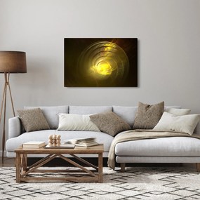 Obraz žltej abstraktnej špirály (90x60 cm)