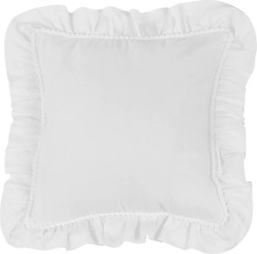 Boho vankúš s volánom a bublinkami biela 40x40cm