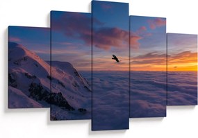 Obraz pri západe slnka, Mt. blanc (150x105 cm)