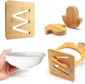 Tutumi Tutumi, keramická miska pre zvieratá na bambusovom stojane 331726A, HOM-02873