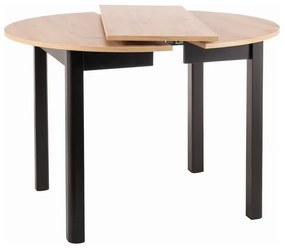Rozkladací jedálenský stôl EMERSON - dub artisan / čierny