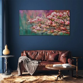 Obraz na skle Maľovanie kvetín vetvy
