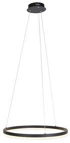 Dizajnové závesné svietidlo čierne 60 cm vrátane LED 3-stupňové stmievateľné - Anello
