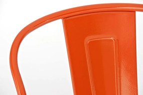 Kovová barová stolička v industriálnom štýle Aiden (SET 2 ks) - Oranžová