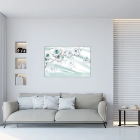 Obraz - Tyrkysové kvety ruží (90x60 cm)