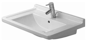 DURAVIT Starck 3 umývadlo na skrinku s otvorom, s prepadom, 700 mm x 490 mm, s povrchom WonderGliss, 03047000001