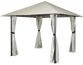 Pergola HWC-J63 so strechou a bočnou stenou 3x3m - krémová