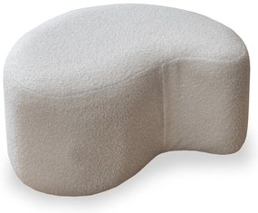 Biely taburet z textílie buklé Miuf – Miuform