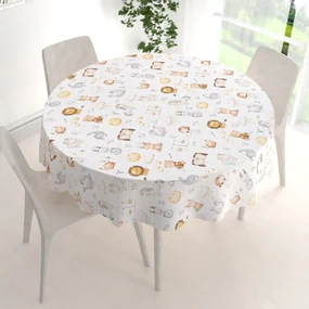 Biante Detský bavlnený okrúhly obrus Sandra SA-439 Znamenia zverokruhu Ø 110 cm