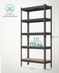 Regál GLR300B01 čierny