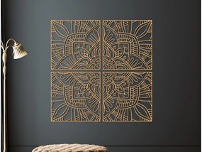 drevko Viacdielna mandala na stenu Rovnováha Rozmer obrazu: 133 x 133,5 cm, Farba dekorácie: Čierna