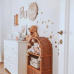 Samolepka do detskej izby sada hviezdy zlatá 3-8cm