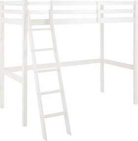 Biela vyvýšená posteľ z borovicového dreva Støraa Alpi2