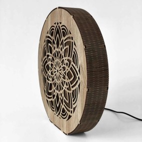Stmievateľná drevená lampa Mandala | HEARF: HDF - Orech 20 cm 4784-115165 LED0608