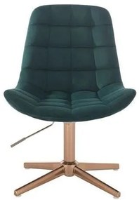 LuxuryForm DESIGN Stolička PARIS VELUR na zlatom kríži - zelená