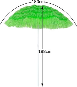 Plážový slunečník Hawaii 160 cm zelený