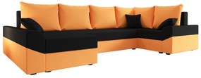 Rohová sedacia súprava Dusk Long (oranžová + čierna) (P). Vlastná spoľahlivá doprava až k Vám domov. 1057032