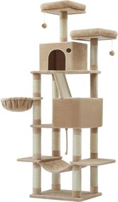 Kočičí škrabadlo Climbery 206 cm hnědé