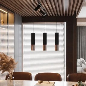 Sollux SL.0946 - Luster na lanku LOOPEZ 1xGU10/10W/230V čierna/meď