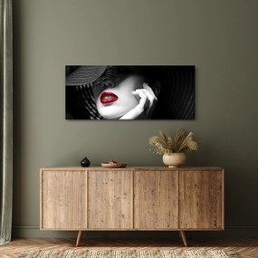 Obraz - Žena s klobúkom (120x50 cm)