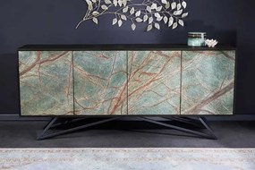 Dizajnová komoda z akáciového masívu a prírodného kameňa Mountain Soul 175cm