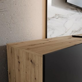 TV stolek LIO 300 cm - dub artisan/čierny mat