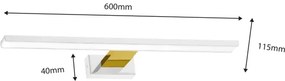 LED Kúpeľňové osvetlenie zrkadla SHINE LED/13,8W/230V 60 cm IP44 biela/zlatá