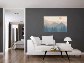 Obraz - Tyrkysové hory N⁰1 (90x60 cm)