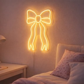 Neónové nástenné svietidlo teplé biele vrátane LED - Bow