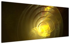 Obraz žltej abstraktnej špirály (120x50 cm)