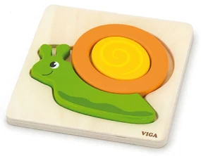 Drevené puzzle pre najmenších Viga Slimak