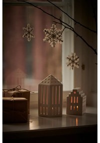 Biely keramický lampáš Kähler Design Long Church, výška 10 cm