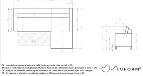 Oranžovohnedá menčestrová rozkladacia rohová pohovka (pravý roh) Lofty Lilly – Miuform