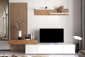 Obývacia stena SOWETO PLUS, biela / dub Artisan