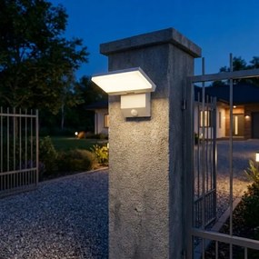 LED Vonkajšie nástenné svietidlo so senzorom LED/18W/230V IP44 biele