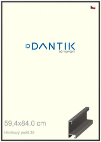 DANTIK rám na obraz 59,4x84 | ALU Dýha černá (Plexi Čiré)