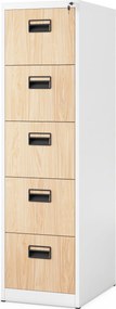 Kovová kartotéková skriňa s 5 zásuvkami, biela/dub Sonoma, 460x1625.5x620 mm: SARA Eco Design