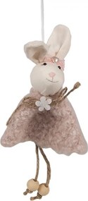 Závesný veľkonočný zajačik s ružovými šatami Magiccal - 8*3*16 cm