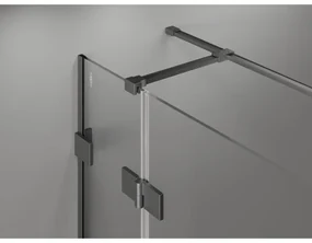 Mexen Lunar T, sklápací sprchový kút ľavý 115 x 100 cm, 8mm číre sklo, profil grafit brúsený, 834T-115-100-66-00-L