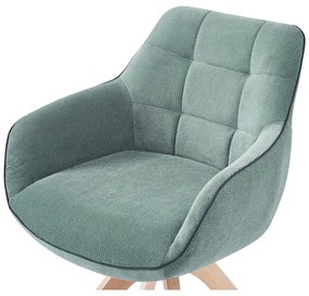 Zelené čalúnené jedálenské kreslá v súprave s podrúčkami 2 ks Donatelo – Marckeric