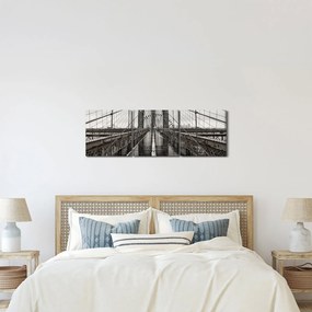 Obraz - Brooklynský most (s hodinami) (90x30 cm)