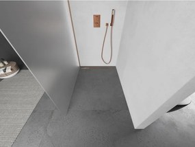 Mexen Kioto L, sprchová zástena Walk-In 80 x 200 cm, 8mm sklo námraza, medený matný profil, 800-080-103-65-30