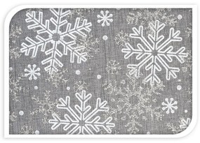 Dekoratívna látka Big snowflakes sivá, 21 x 250 cm