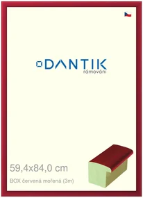 DANTIK rám na obraz 59,4x84 | BOX červená mořená (Plexi Čiré)