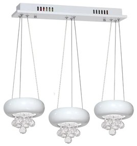 Závesné svietidlo Lux Bianco, 3x biele kovové tienidlo, w