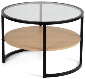 Noela Sklenený konferenčný stolík s čiernym rámom VITREA 45