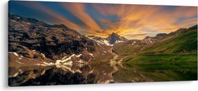 Obraz - Odraz v horskom jazere (120x50 cm)